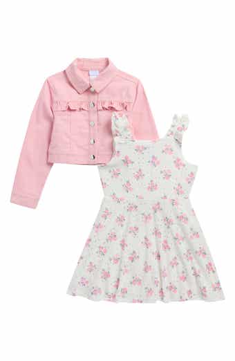 Draper James Kids' Floral Dress & Ruffle Denim Jacket Set