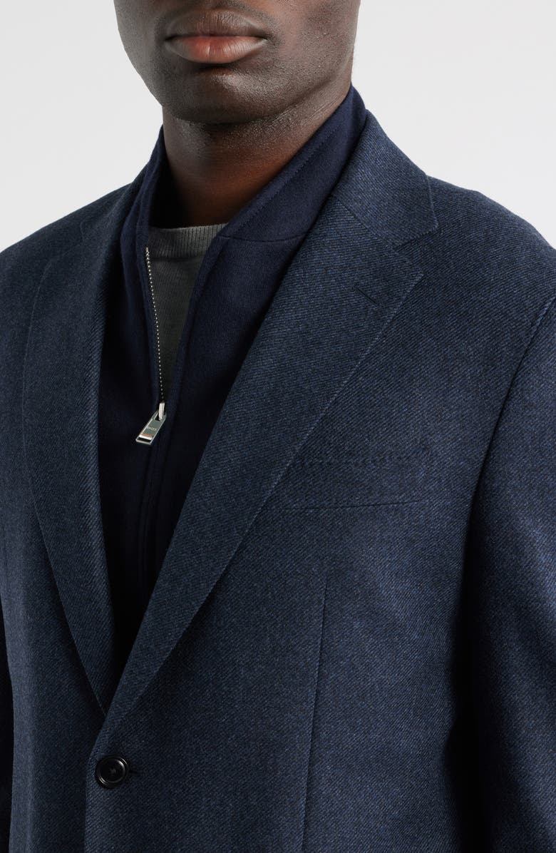 BOSS Hutson Slim Fit Wool Blend Bib Jacket, Alternate, color, Dark Blue