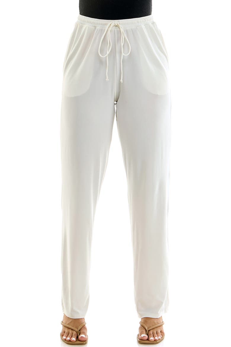 Drawstring Pocket Straight Leg Pants, Main, color, IVORY