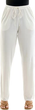 Nina Leonard Drawstring Pocket Straight Leg Pants