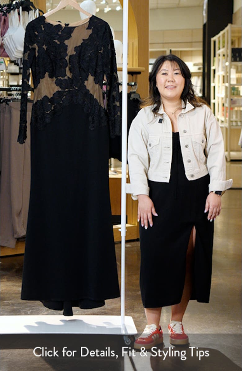 Floral Embroidery Long Sleeve Gown, sales video thumbnail