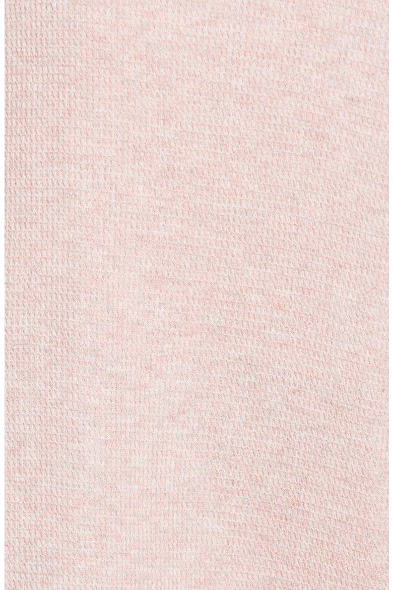 Elbow Sleeve Waffle Top, Alternate, color, PINK HEATHER