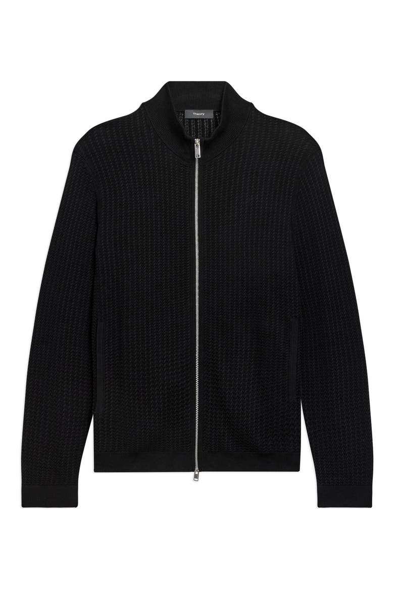 Walton Full Zip Cotton Cardigan, Alternate, color, BLACK - 001