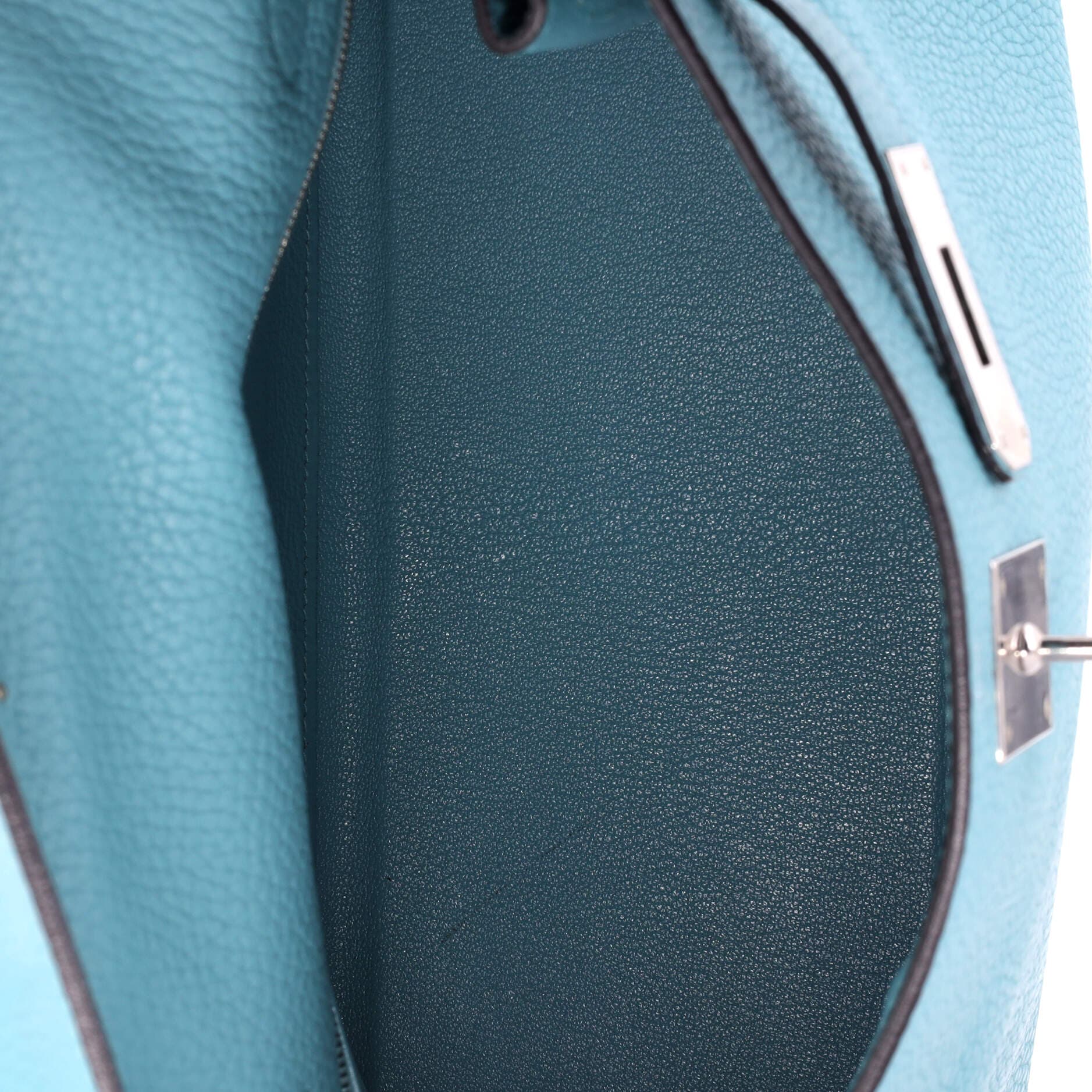 Kelly Handbag Blue Clemence with Palladium Hardware 28, Alternate, color, Blue