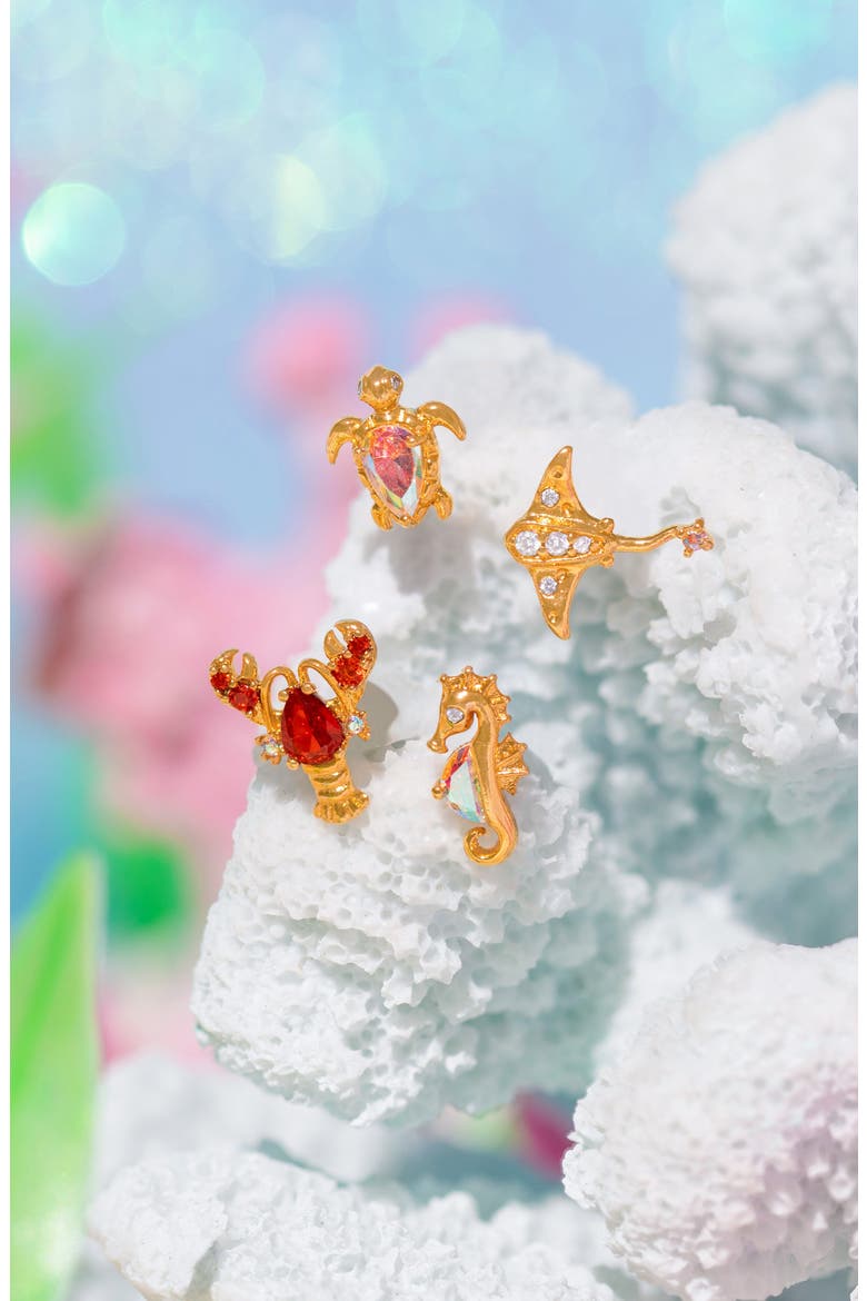 Seas Set of 4 Stud Earrings, Alternate, color, GOLD