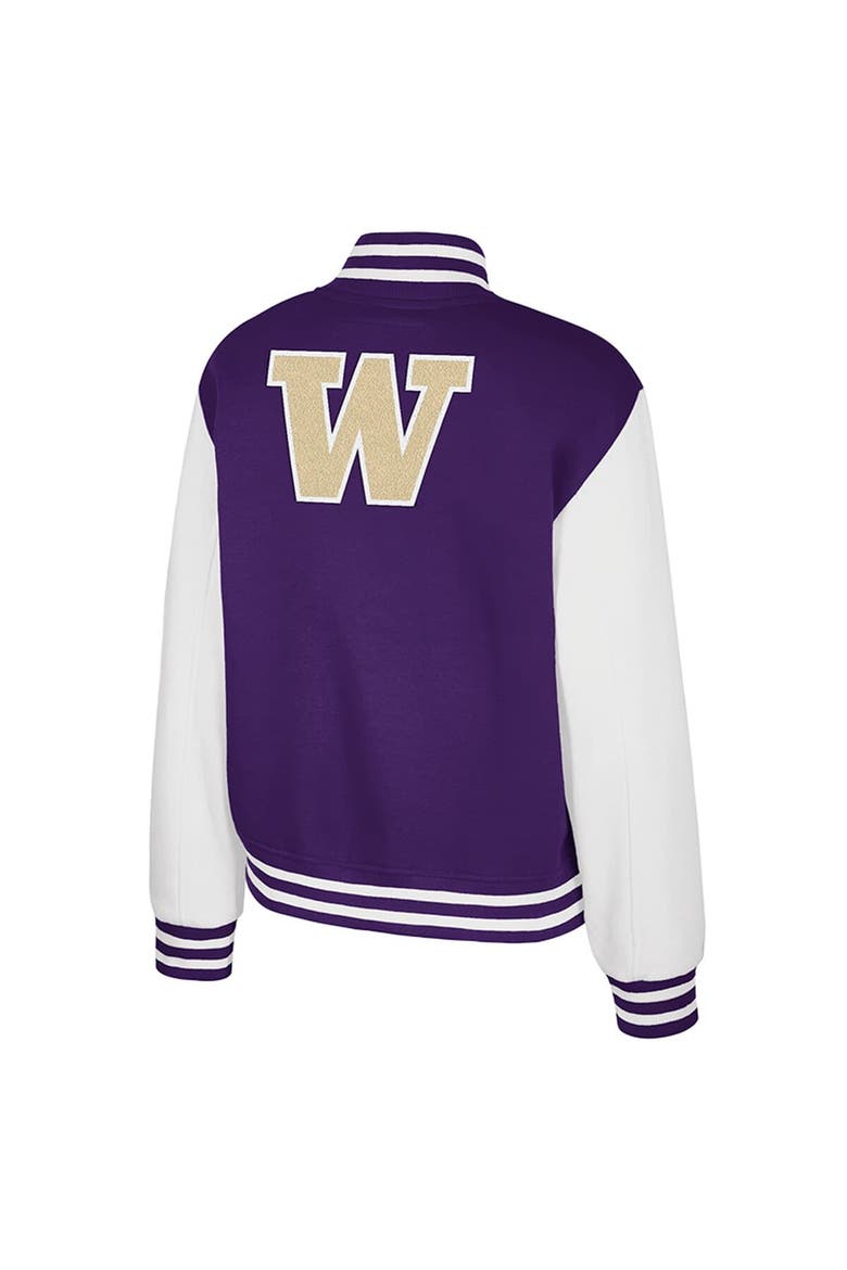 Women's Colosseum Purple Washington Huskies French Baguette Full Snap Fleece Jacket, Alternate, color, Purple