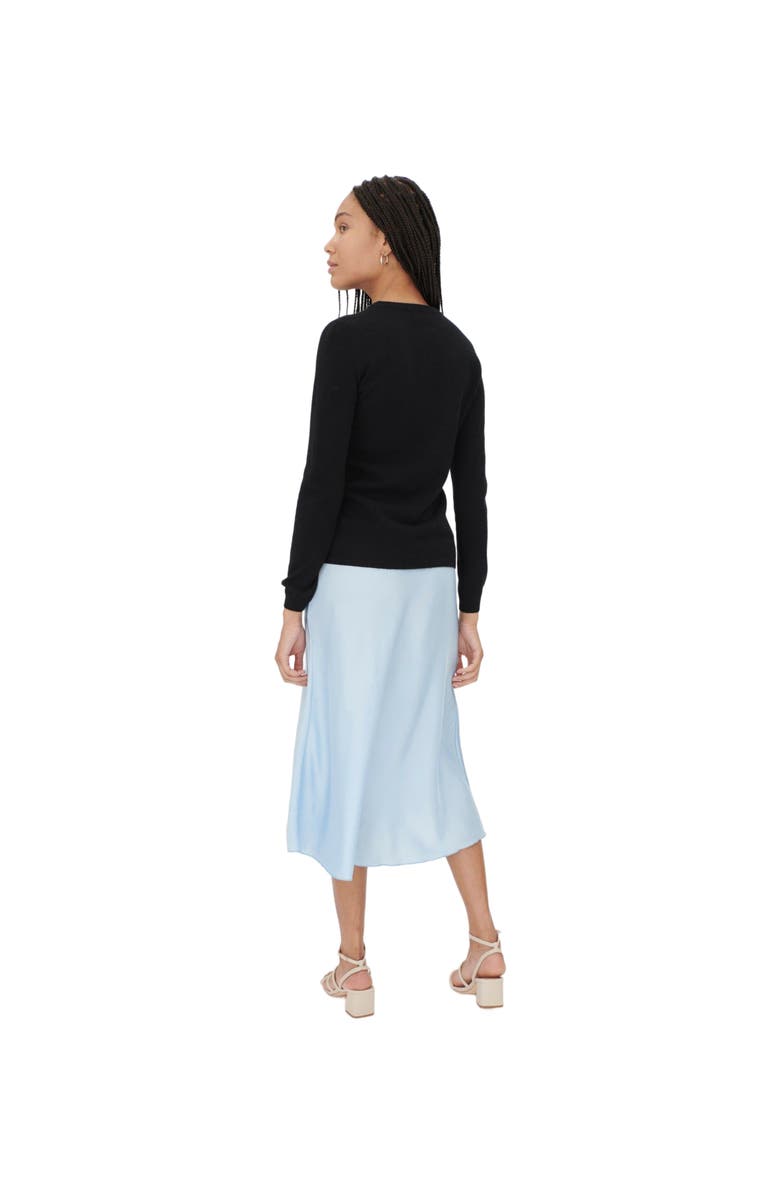 GOBI Mongolian Cashmere Crew Neck Cardigan, Alternate, color, Brilliant Black