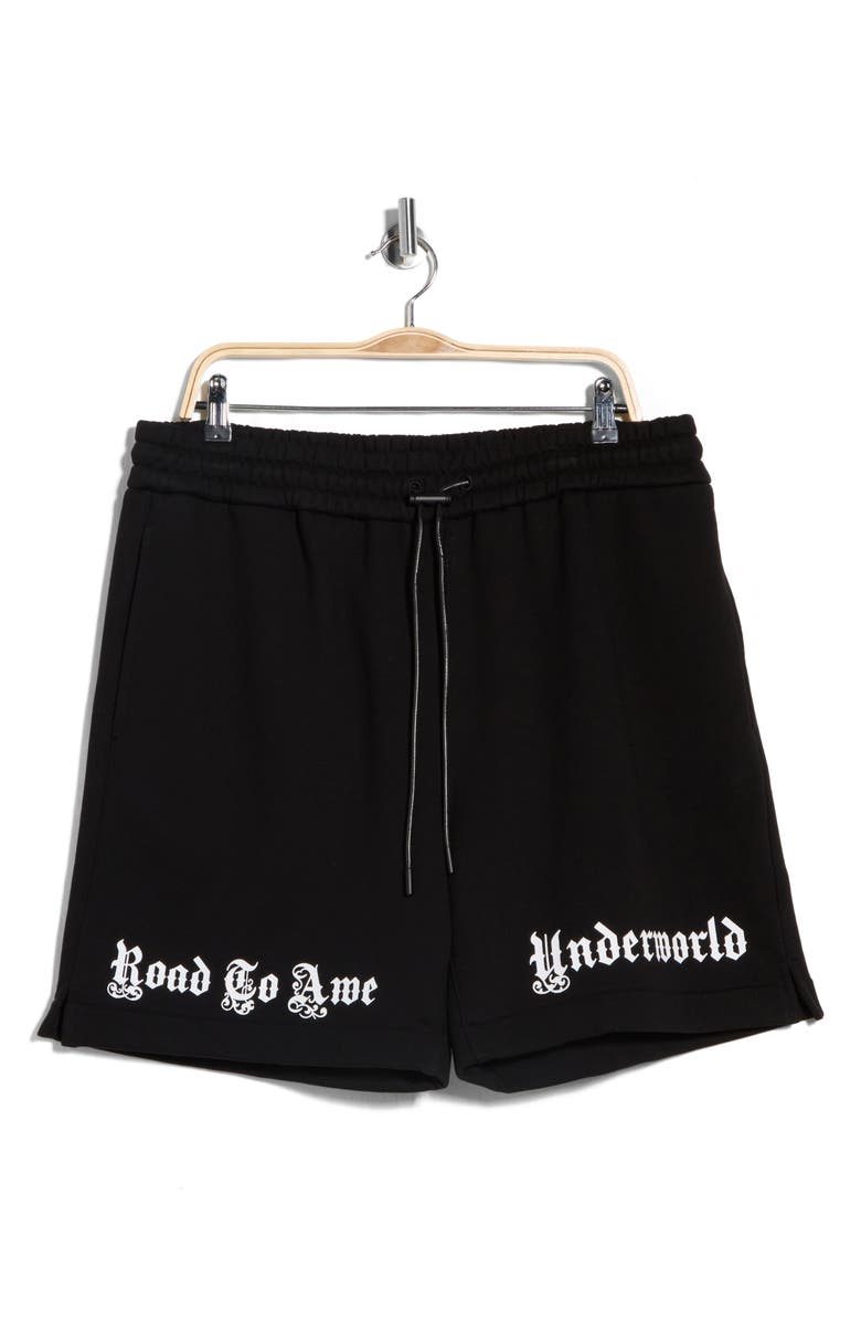 RtA Clyde Pull-On Cotton Shorts, Main, color, Black Rta Underworld