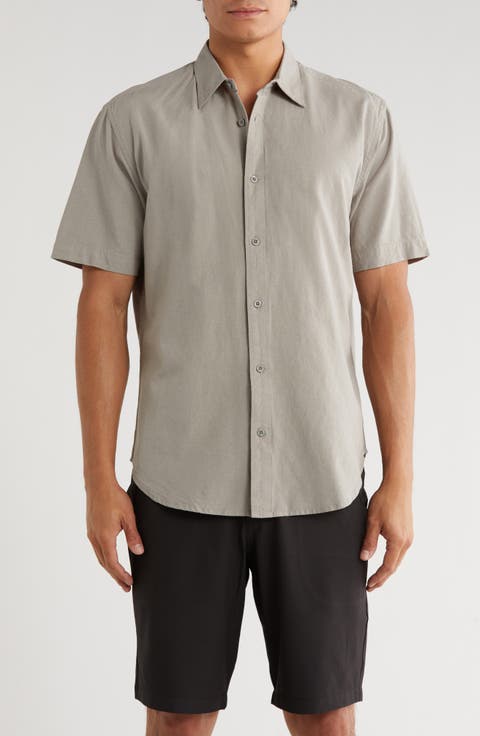 Aarav Short Sleeve Linen Blend Button-Up Shirt