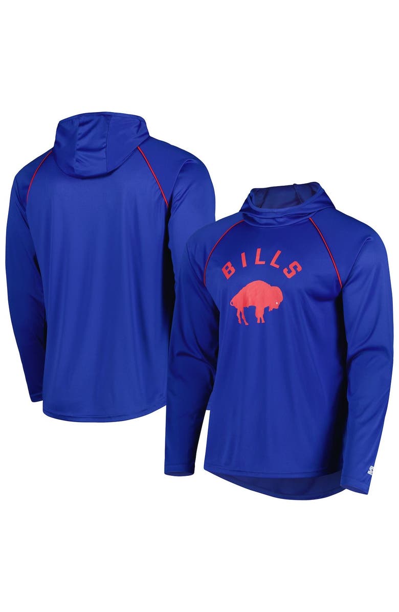 STARTER Men's Starter Royal Buffalo Bills Vintage Logo Raglan Hoodie T-Shirt, Main, color,