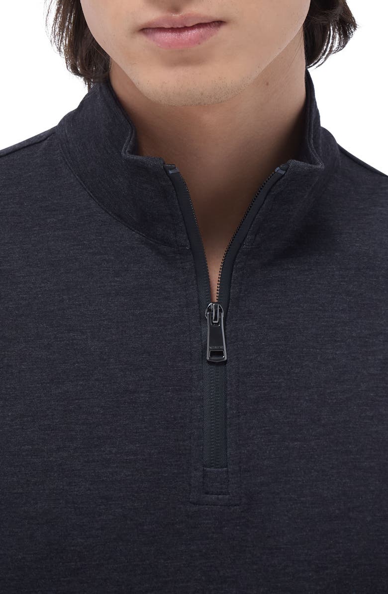 Bugatchi Quarter Zip Performance Pullover, Alternate, color, Black