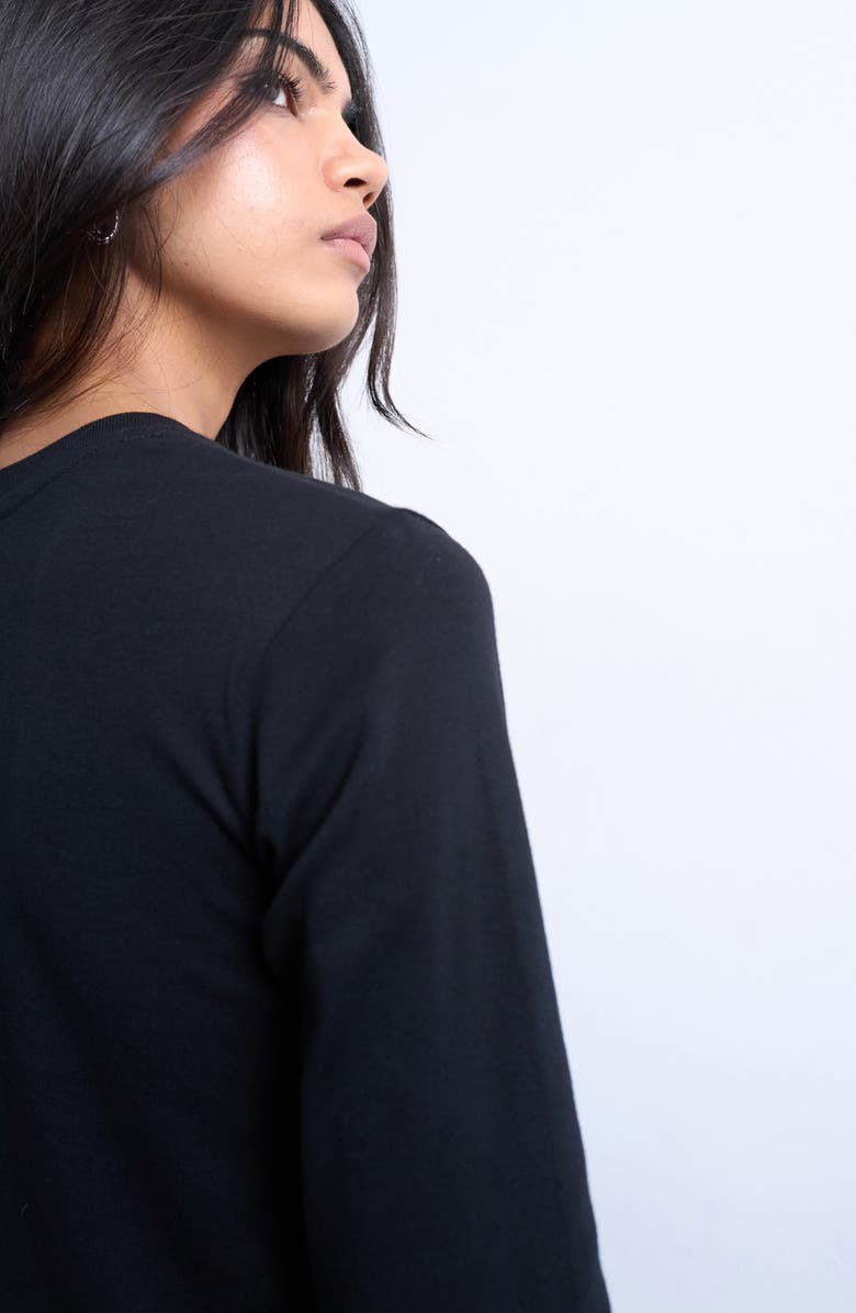 Topshop Everyday Long Sleeve Cotton T-Shirt, Alternate, color, Black