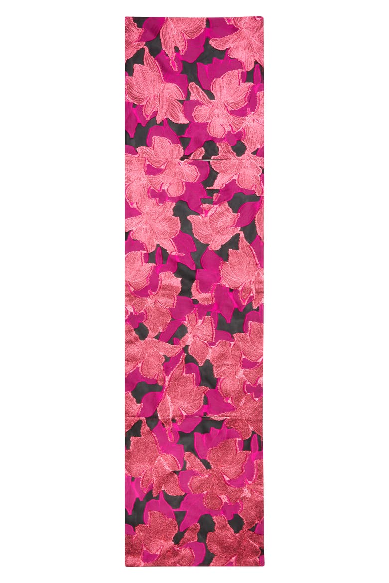 Metallic Jacquard Organza Cape, Alternate, color, HOT PINK