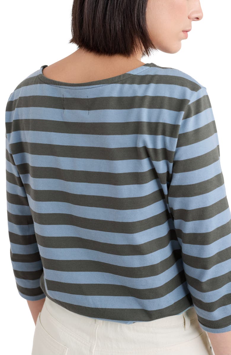Seasalt Cornwall Sailor Stripe Three-Quarter Sleeve Organic Cotton Top, Alternate, color, 