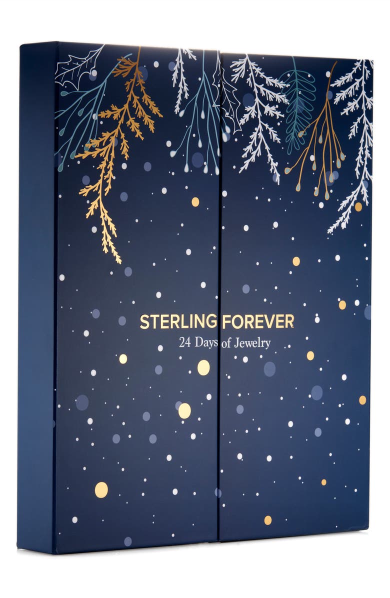 Sterling Forever Set of 24 Earrings Advent Calendar, Main, color,