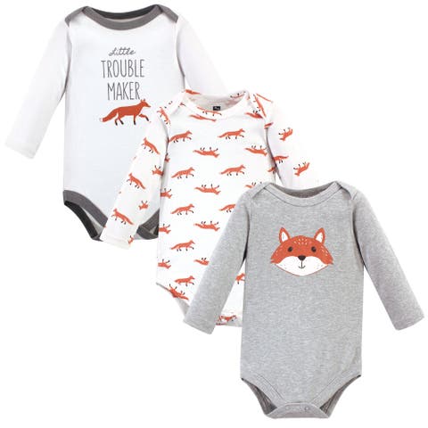 Cotton Long-Sleeve Bodysuit 3Pk