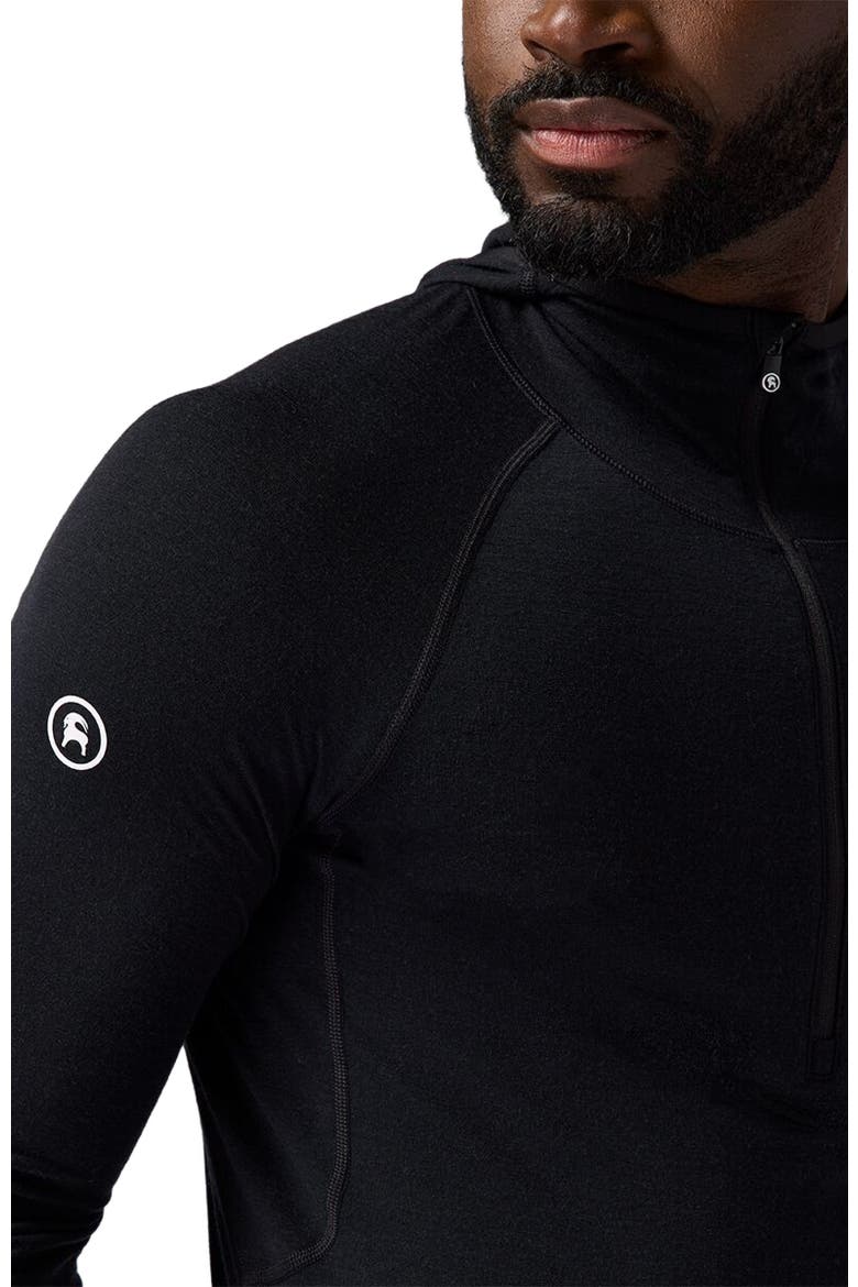Cedars Rws Merino Lt-Wt Baselayer 1/2-Zip Scuba Top - Men's, Alternate, color, Black