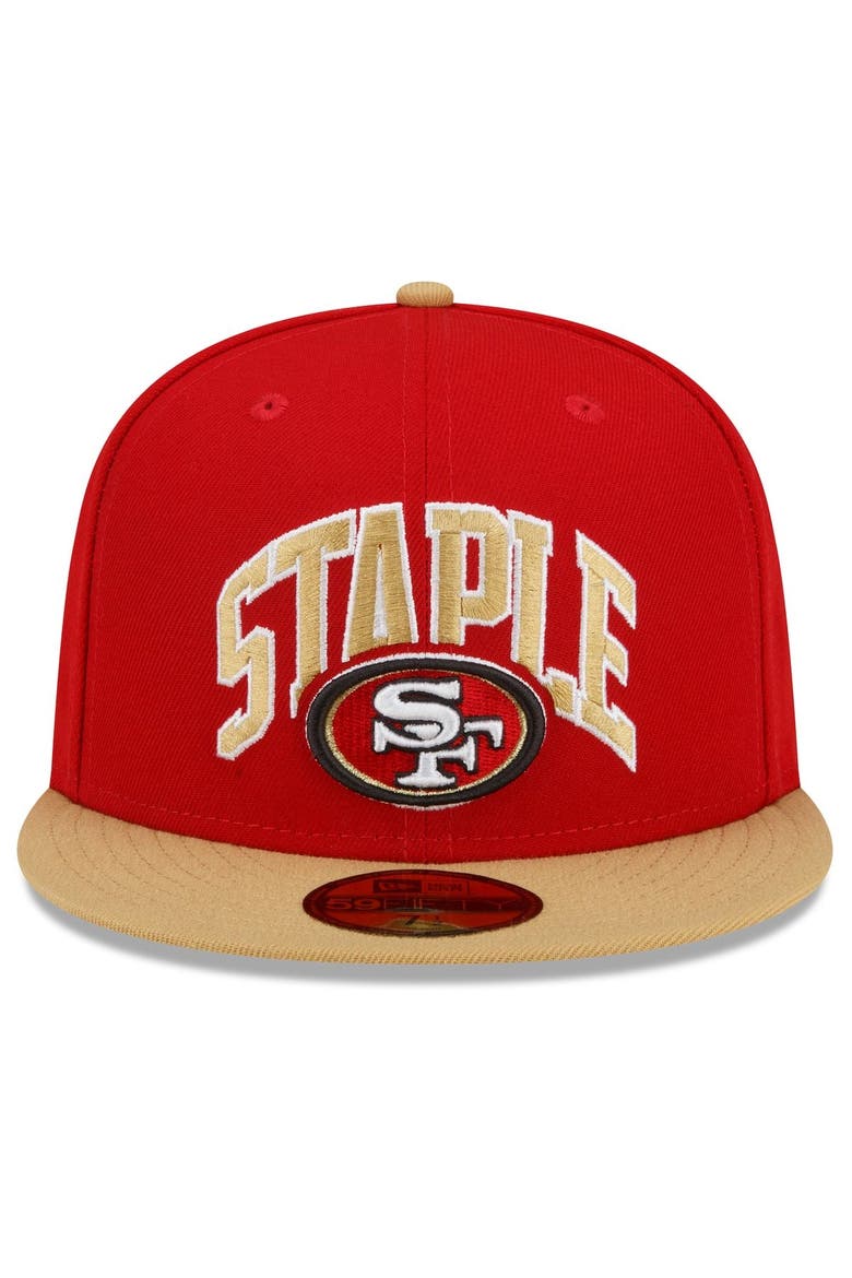 Men's New Era Scarlet/Gold San Francisco 49ers NFL x Staple Collection 59FIFTY Fitted Hat, Alternate, color, Scarlet