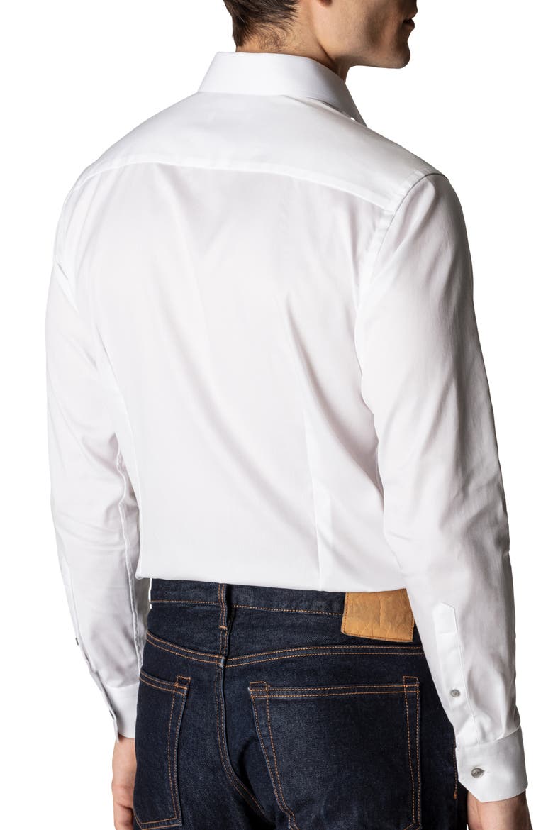 Slim Fit Cotton Twill Dress Shirt, Alternate, color, WHITE