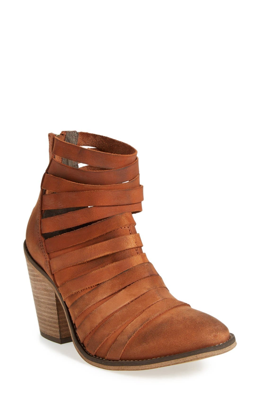 Free People 'Hybrid' Strappy Leather Bootie, Main, color, 