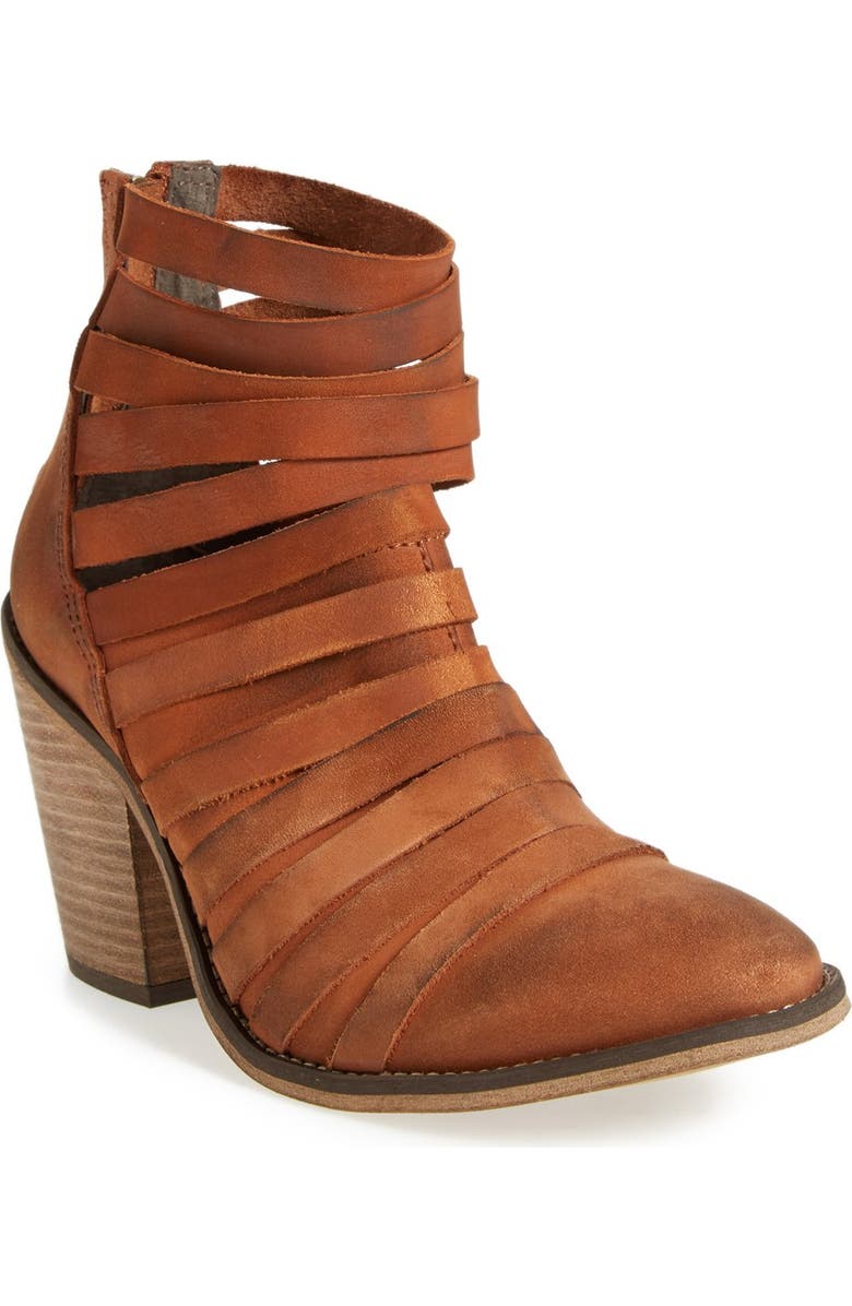 Free People 'Hybrid' Strappy Leather Bootie, Main, color,