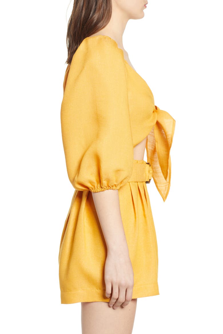 Tie Front Crop Top, Alternate, color, TANGERINE