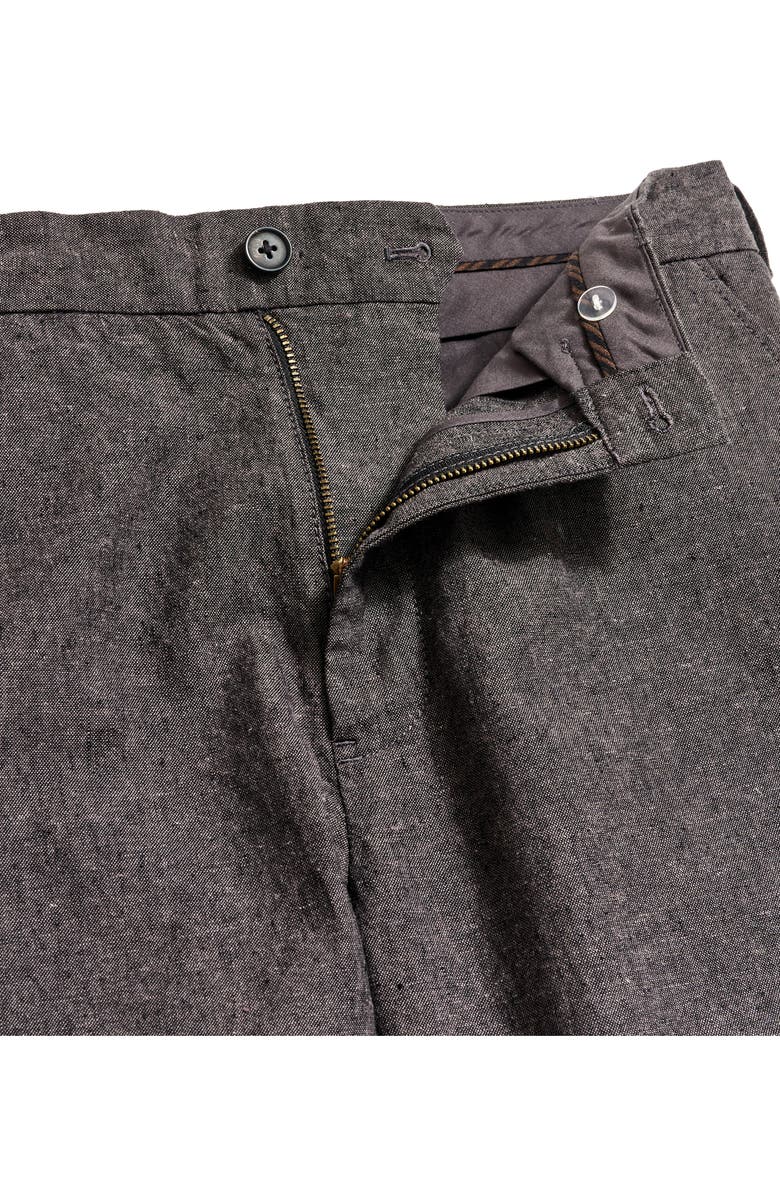 Billy Reid Flat Front Linen & Cotton Pants, Alternate, color, Charcoal