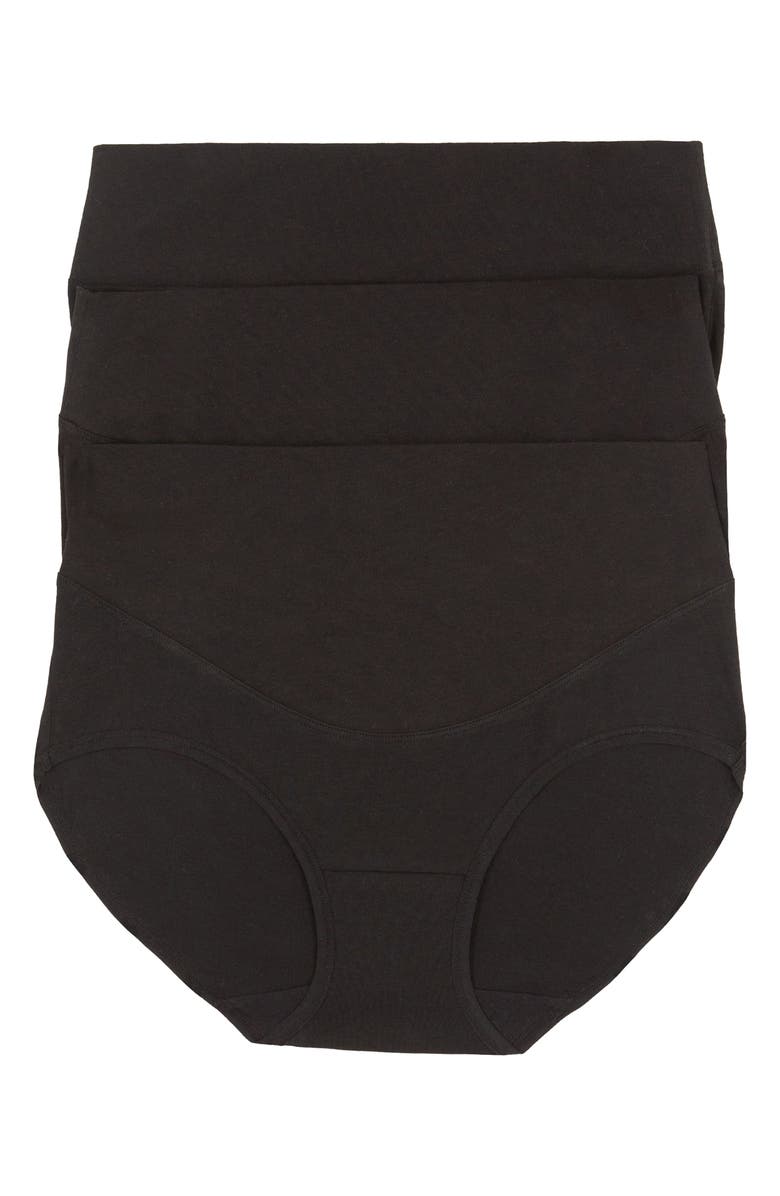 Felina 3-Pack Stretch Cotton Control Briefs, Main, color, Black