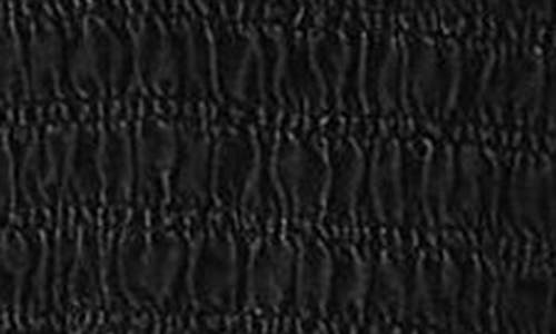 Next Smocked Peplum Cotton Denim Top In Black