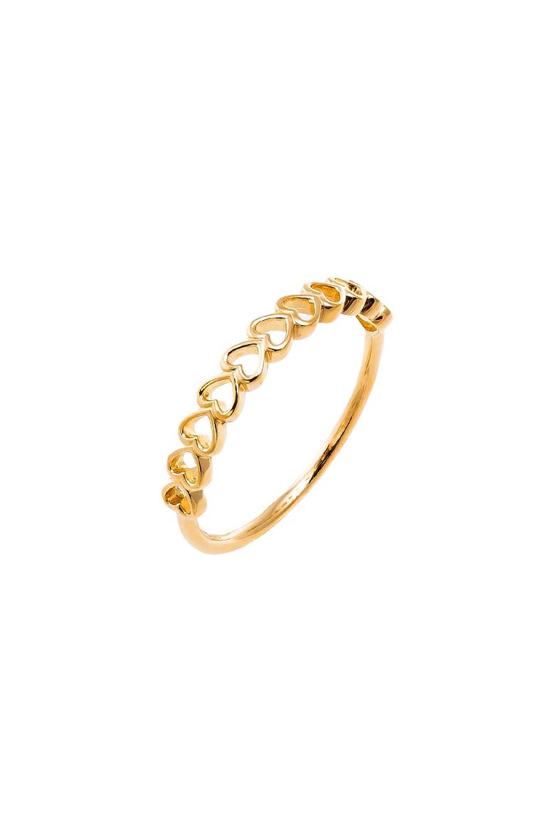 Solid Open Hearts Band Ring 14K, Main, color, 14K Gold