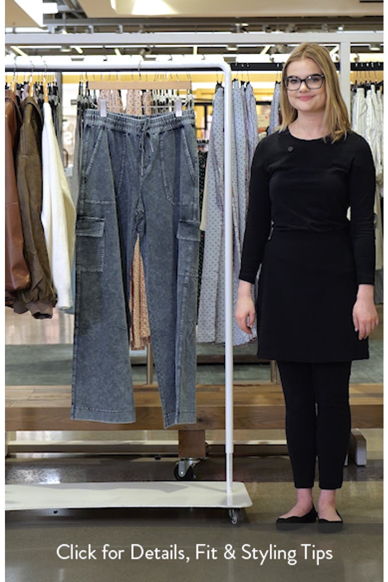 Gwen Indigo Cotton Blend Terry Cargo Sweatpants video