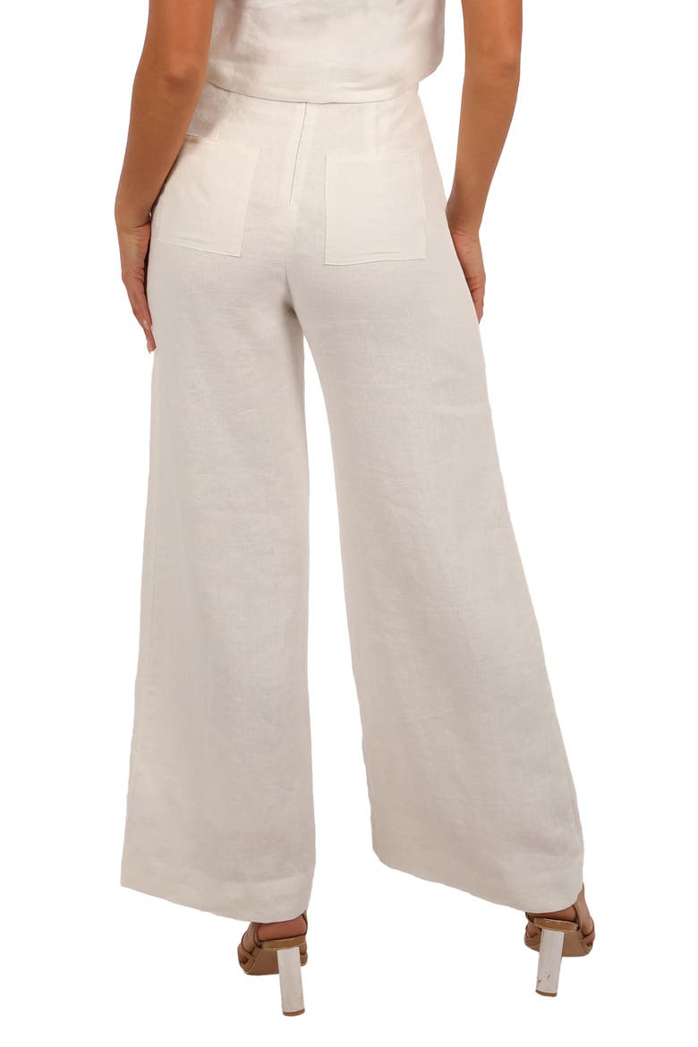 Devlin Linen Wide Leg Pants, Alternate, color, CLOUD WHITE