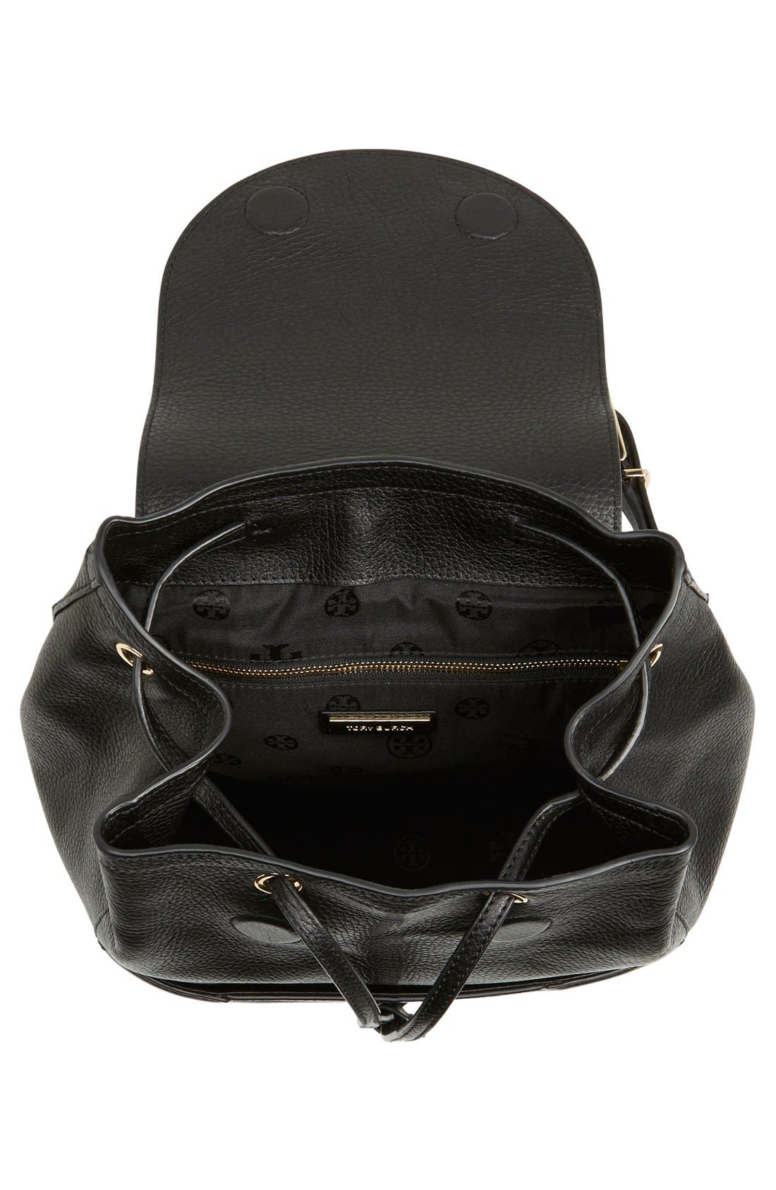 Tory Burch 'Serif T' Leather Backpack, Alternate, color, 