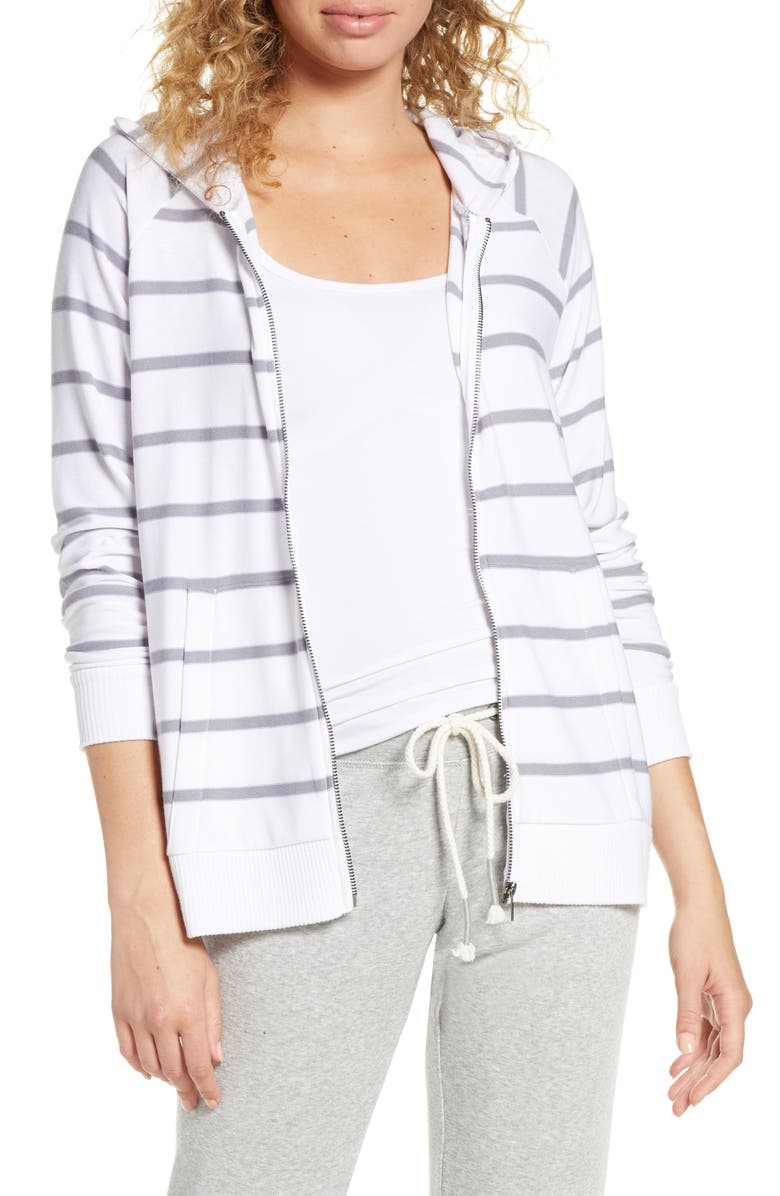 Chaser Cozy Stripe Zip Hoodie, Main, color, 