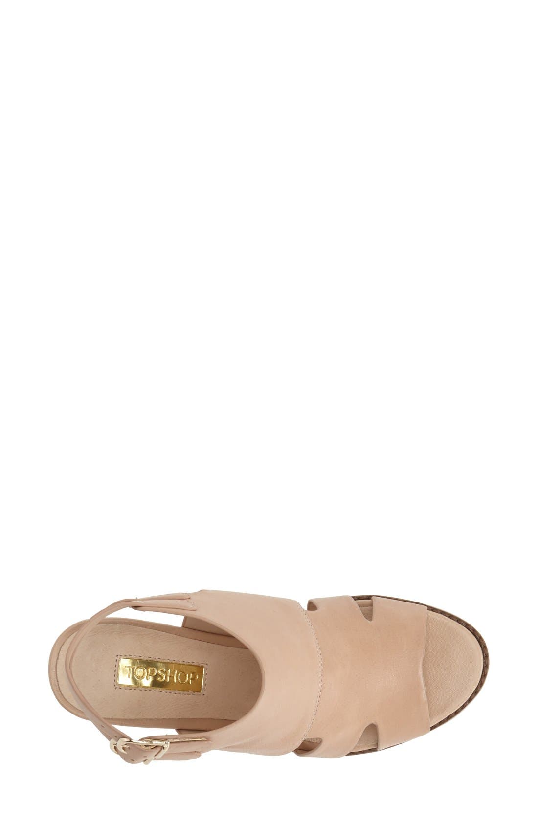 'Jubilee' Cutout Leather Sandal, Alternate, color, NUDE