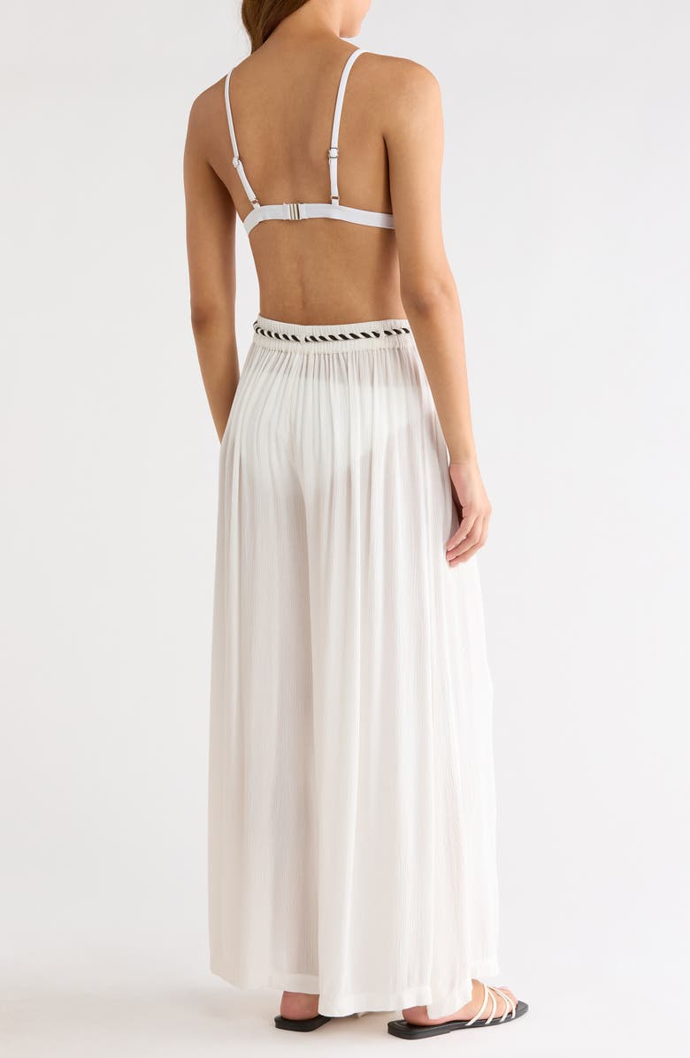 Elan Wide Leg Cover-Up Pants, Alternate, color, White
