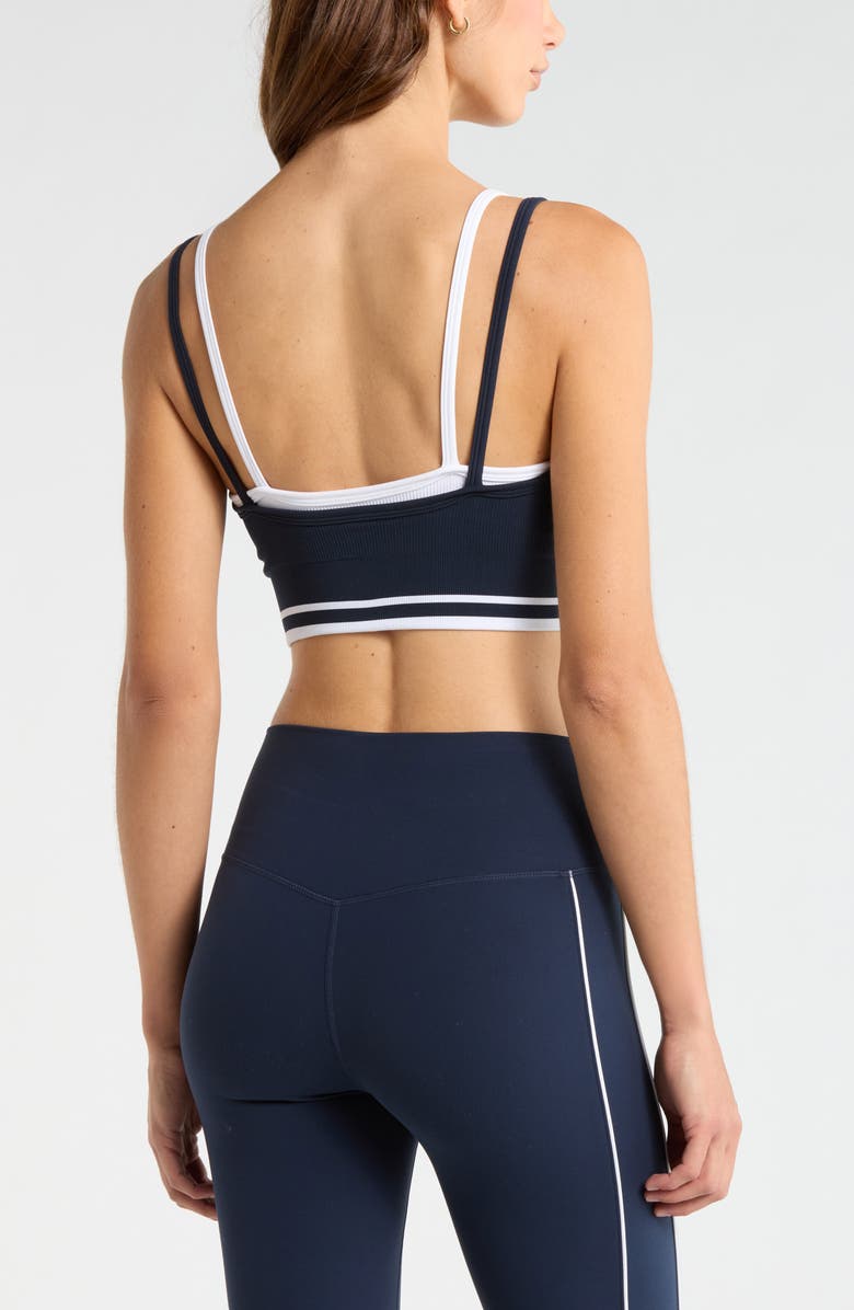 Zella Double Layer Seamless Sports Bra, Alternate, color, Navy Sapphire