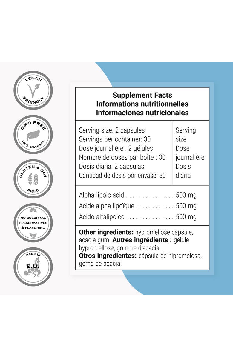 SuperSmart Alpha Lipoic Acid 500mg, Alternate, color, NO COLOR