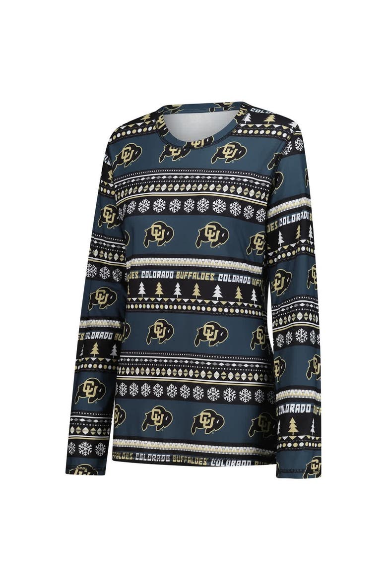 Women's Concepts Sport Black Colorado Buffaloes Ugly Sweater Holiday Long Sleeve Top & Pants Sleep Set, Alternate, color, Black