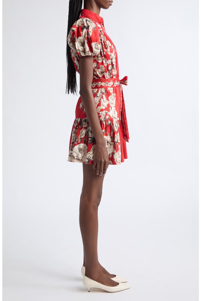 Cora Tiered Minidress, Alternate, color, ROSE GARDEN LG HIBISCUS