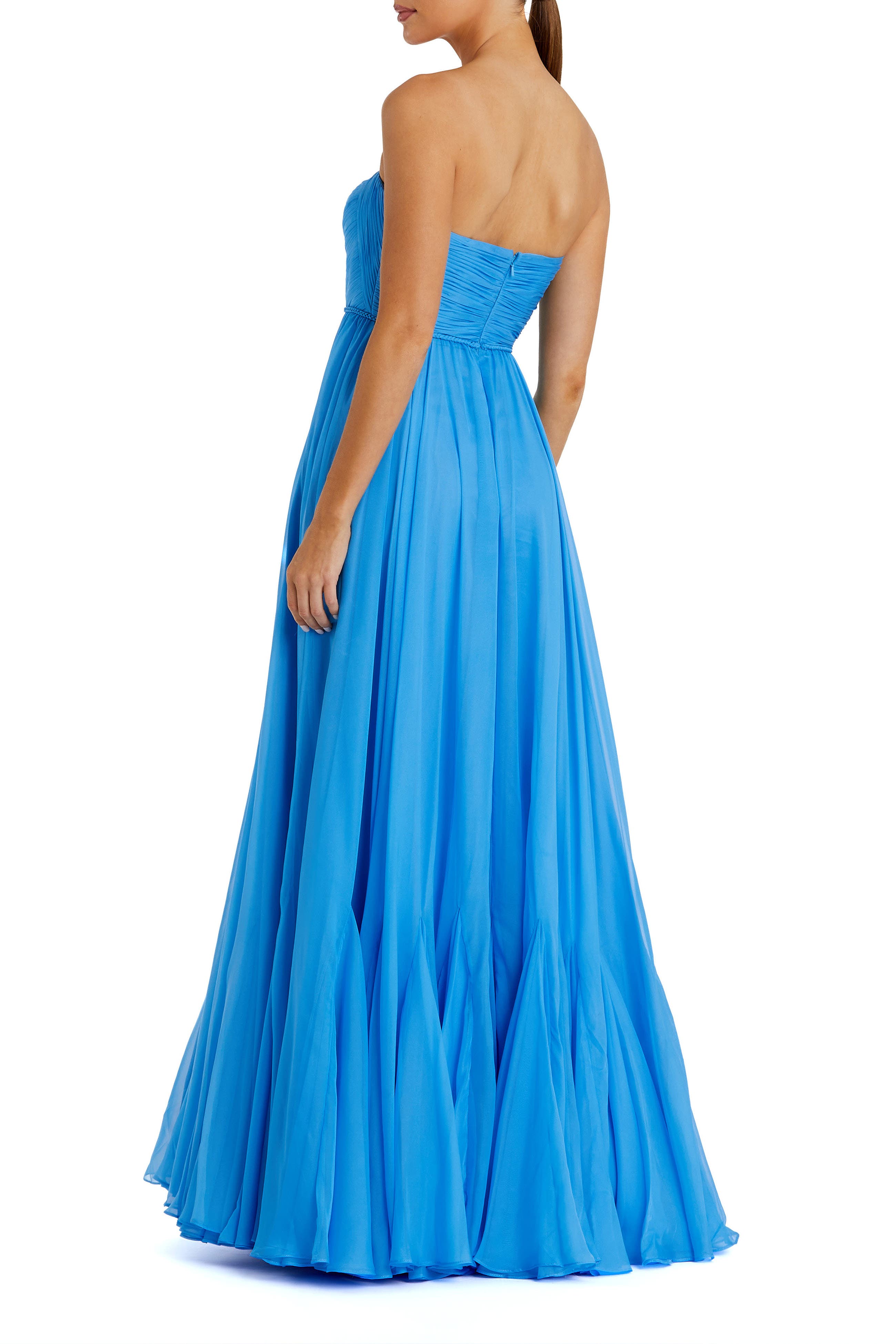 Strapless Chiffon Gown With Braided Belt - image 4