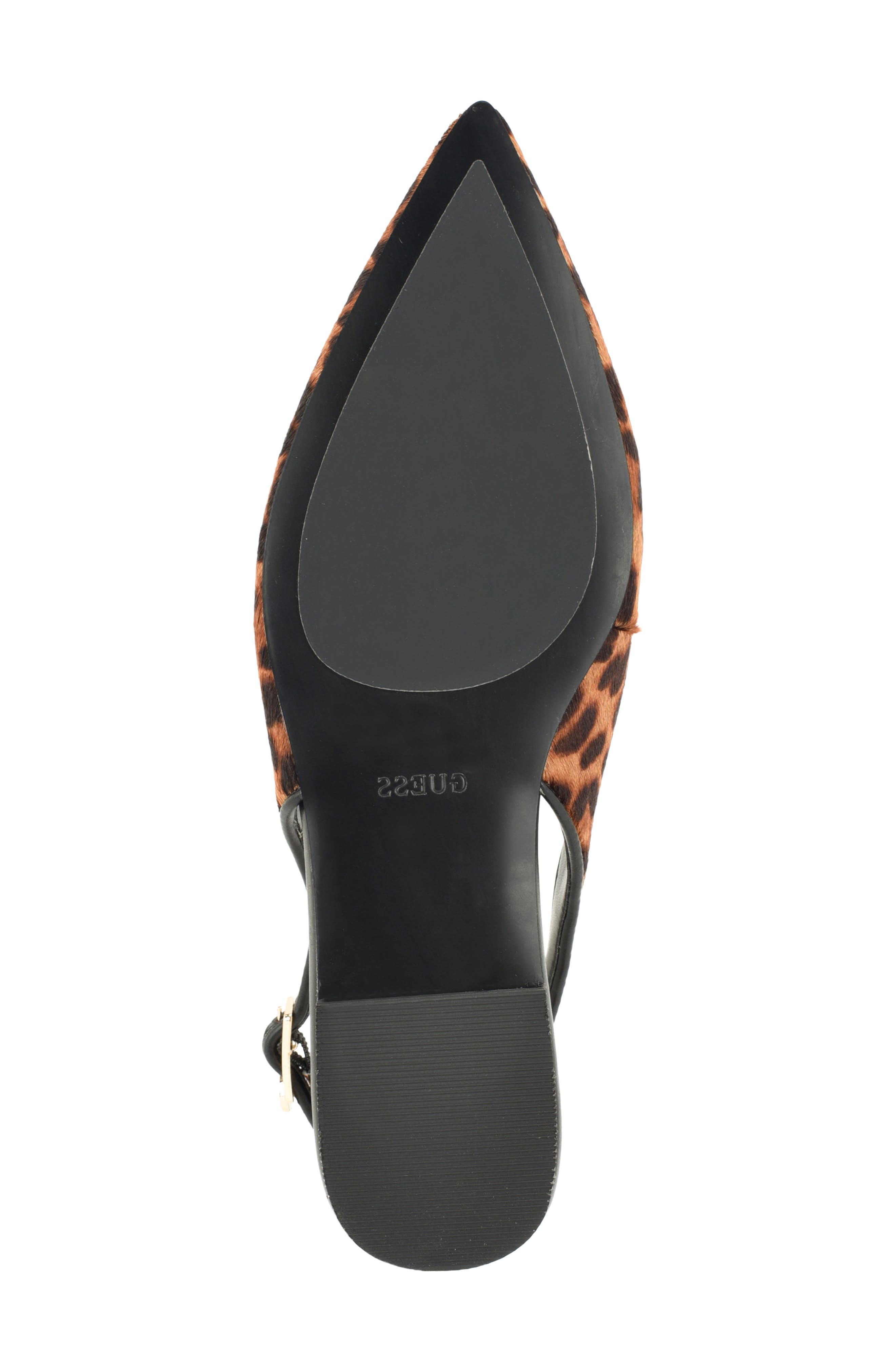 Dorazio Genuine Calf Hair Slingback Pointed Toe Flat, Alternate, color, BROWN