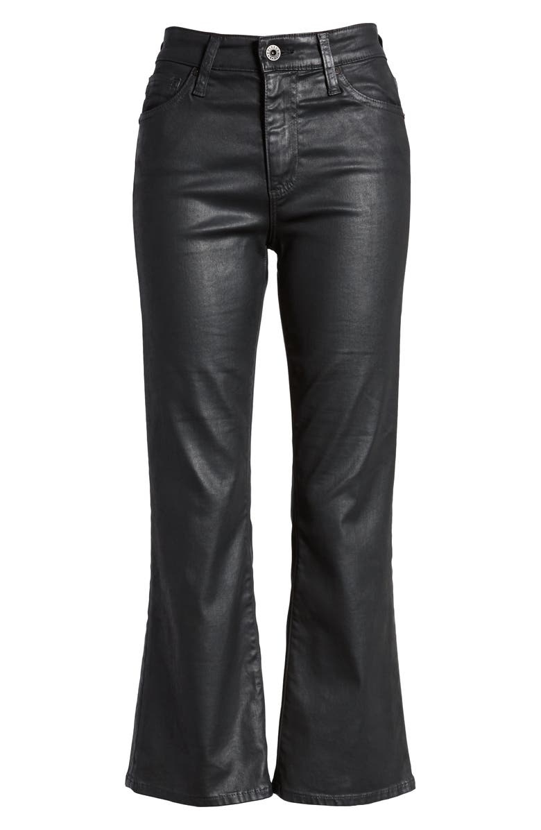 AG The Quinne Coated High Waist Crop Flare Jeans, Alternate, color, Leatherette Lt-