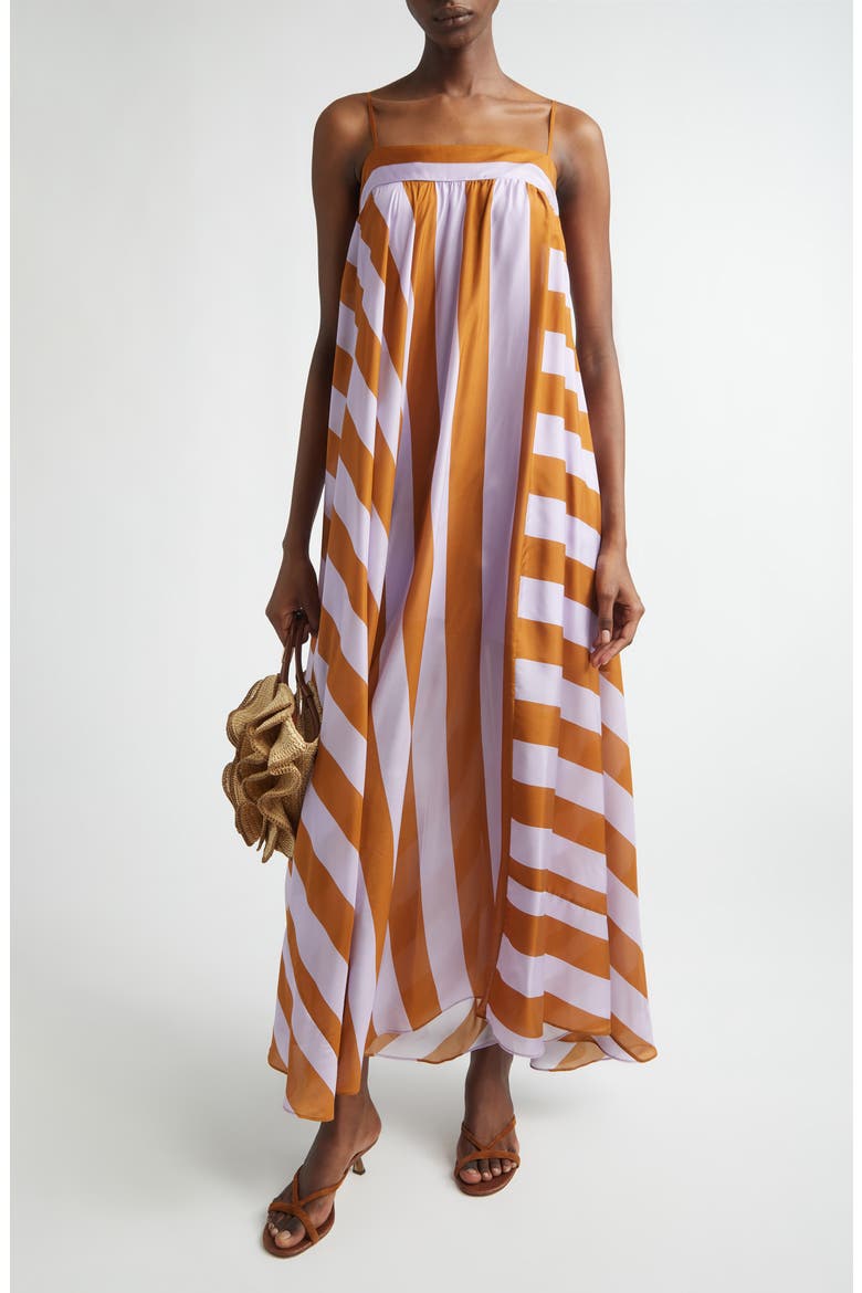 indra maxi dress Indra Stripe Silk Maxi Dress (Women)