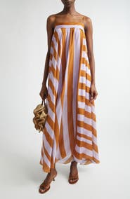 Zimmermann Indra Stripe Silk Maxi Dress