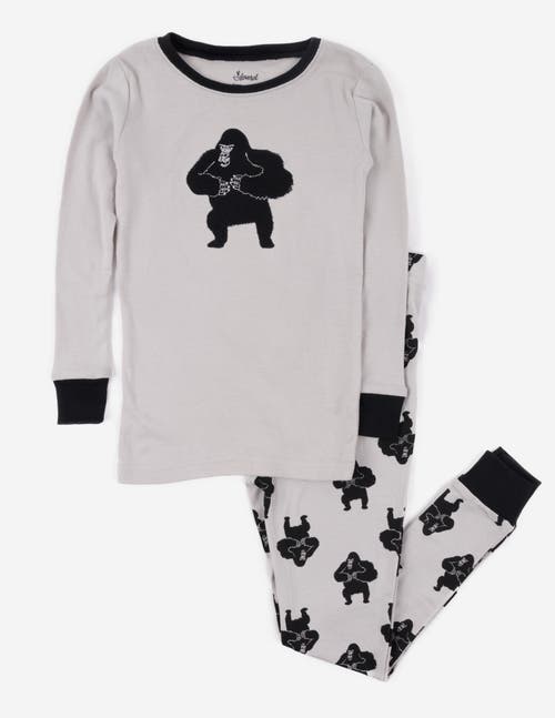 Leveret Kids Cotton Two-piece Printed Pajamas, Animals & Characters In Metallic