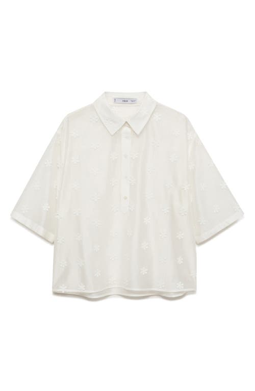 Shop Mango Semisheer Polo In White