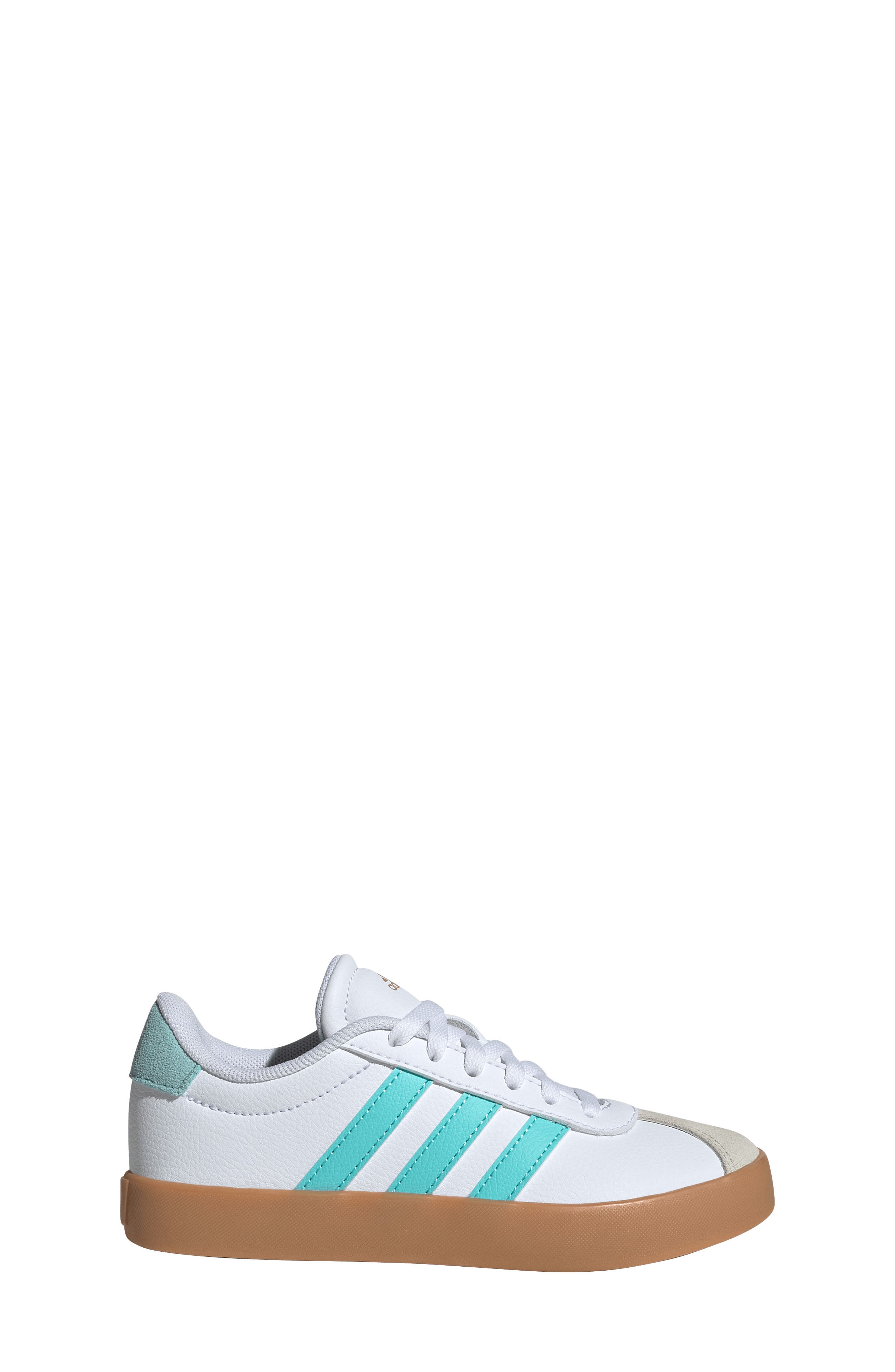 adidas Kids' VL Court 3.0 Sneaker, Alternate, color, White/ Flash Aqua/ Alumina