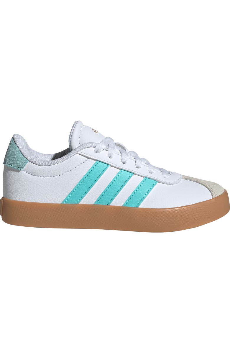 adidas Kids' VL Court 3.0 Sneaker, Alternate, color, White/ Flash Aqua/ Alumina
