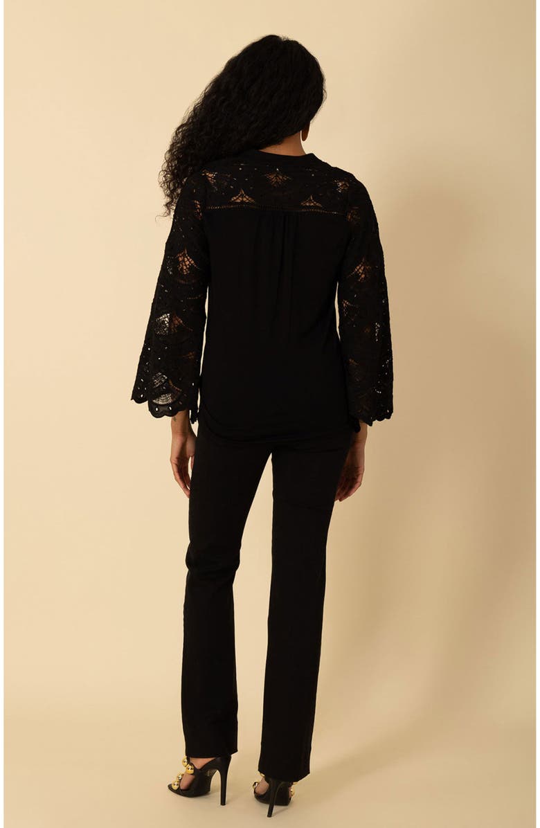 Hale Bob Cecelia Crochet Trim Top, Alternate, color, 